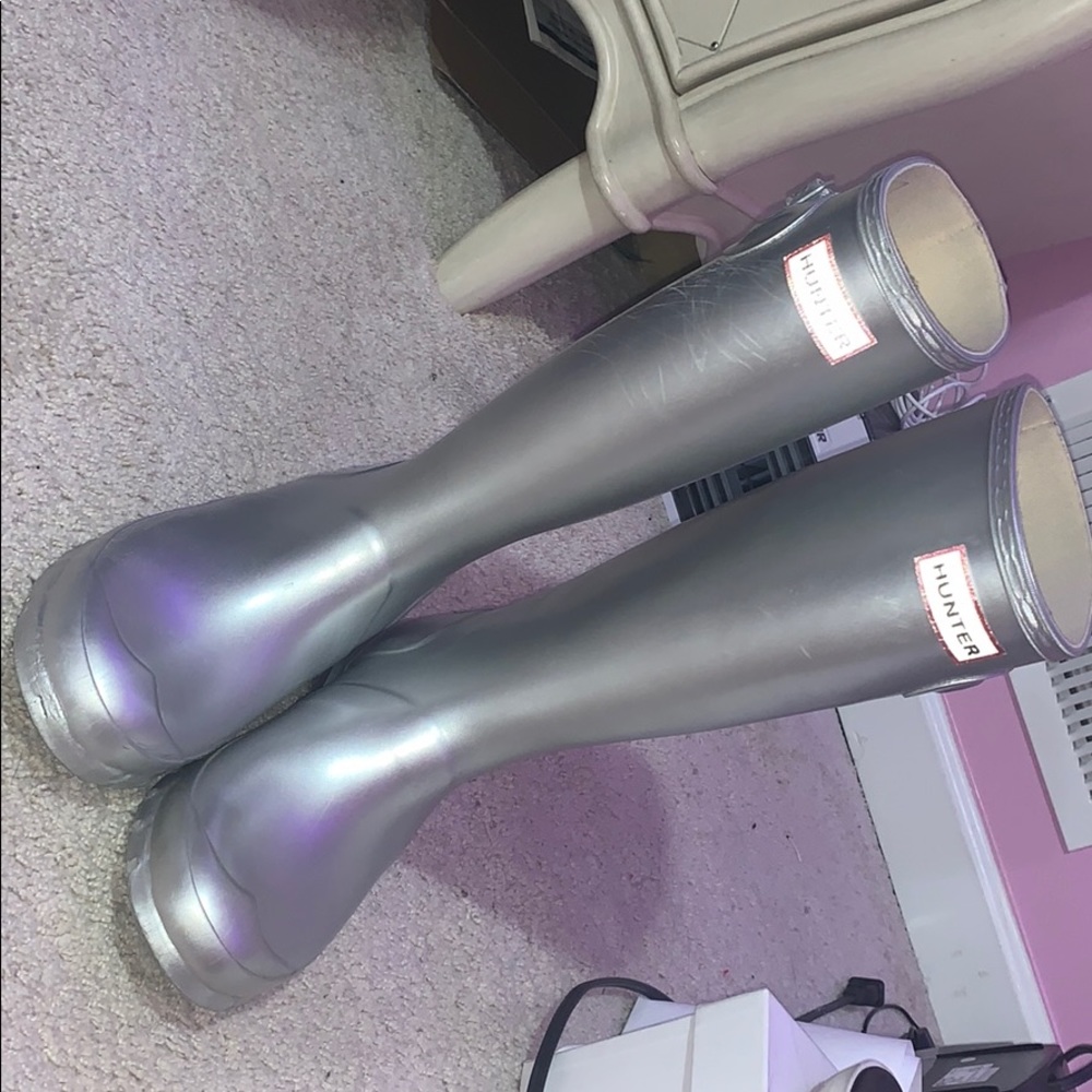 Hunter metallic rain boots